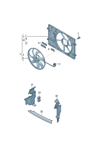 5QD121203N-Radiator, fan & Grommet, fan
