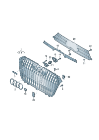 8W0853651S-GRILLE, RADIATOR