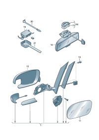 1TD857507A-Cover, outer mirror For front door mounting kit Lens, g/htn The model of