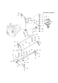 25190318-Housing (with shift control shaft) (incl. 4,5, 7-15,17, 18,23, 31,41, 45,49)