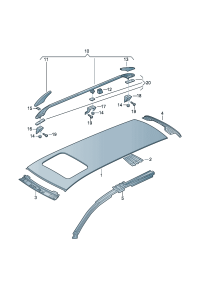 3C5817101-Roof top For slide belt glass And turn-over roof models