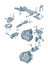 6R0199555C-MOUNTING-GEARBOX/E38/740