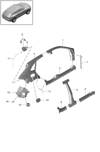 95B809673AY-Rocker (Assy) Porsche panamera: