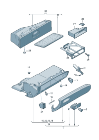 8E1857035MEC3-Glove box assy (bright platinum (gray)