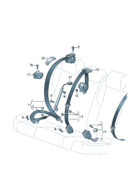3C0857781B30T-Guide, seatbelt (classic gray)