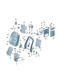 3AD881901-Headrest w/shield, Adjustable, artificial