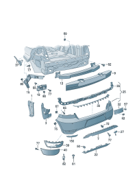 5K7807349-Bracket, cover plate Bumper