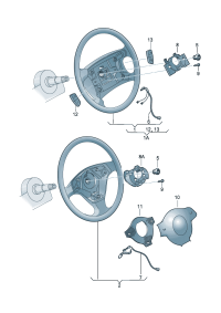 1JD419091CE74-Steering wheel For car models with air pillow (black)