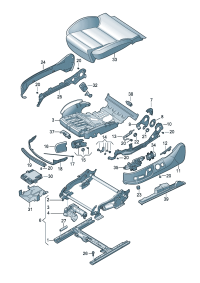 4E0881325C-Garnish, seat tray For seat adjuster w/power The model of