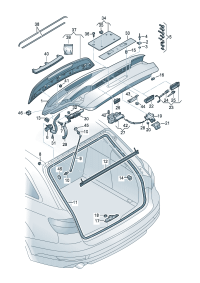 8W98272799B9-Cover, hinge (sateen black)