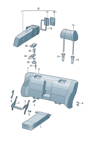 8E0885973AC8H2-Headrest w/shield, Tone (textile), platinum (gray)