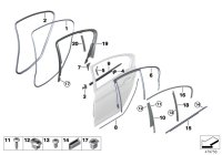 51357381847-Door, rear window rail seal, outer lh