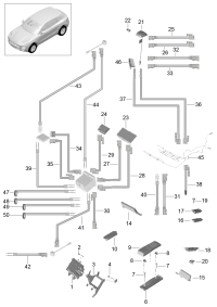 95B971298R-Wiring harness Cont unit Top view imaging system