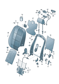 3GD881901A-Headrest w/shield, Adjustable