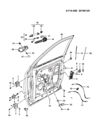 23519381-Hinge assy-fr dr upr lh