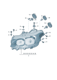 22G941005A-Halogen headlamp Contains: