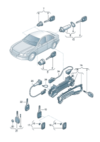 4D0837231R01C-Lock, radio-operated center Sender unit (black)