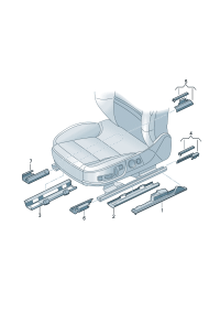 4E0881349B1FU-Guide rail Cover  For seat: (core)