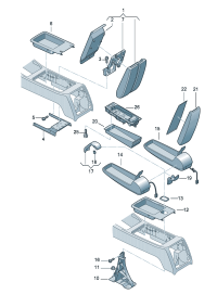 4E0863075Q-Glove box Receiver assy-recliner otr ctr The model of