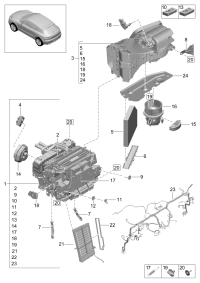 95B898030D-Box, air flow distributor Servicekit  (Assy) None: Auxiliary heater