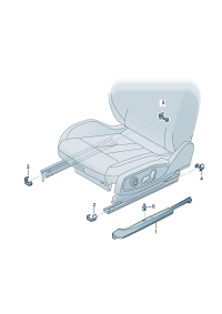 4F08813474PK-Guide rail Cover  For seat: (ghost (black))