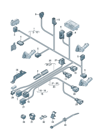 4F0971384F-Wire, seat tray For seat adjuster w/power The model of