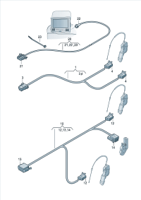 4F0971448D-Height-adjustable lumbar support Wiring harness