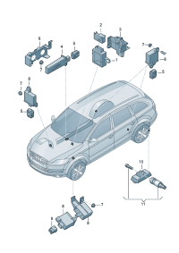 4F0910274B-Control unit, with software, Monitor, tire charge pressure