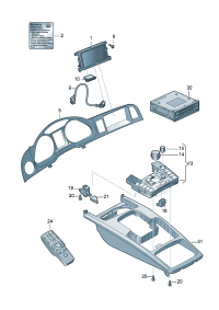 4F1927225C-Mechanism, electronic control Parking brake switch-