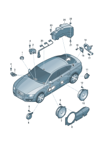 4G0035453-Speaker For w/bosch audio system The model of