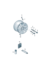 8WD601173-Cap, wheel bolt Colour code:  Apply: Bolt-immobilizer wheel