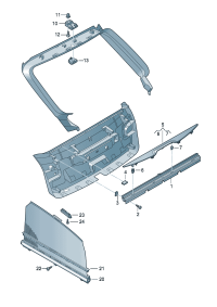 4G08603796PS-Protector plate Glass door Roller shade (ghost (black))