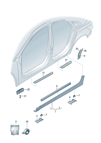4G0853855E-Garnish assy-s/rail lwr Location for common use: Porsche panamera: