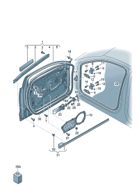 4G0831051-Door assy-rr, lh Pay attention to the repair guide- Paint