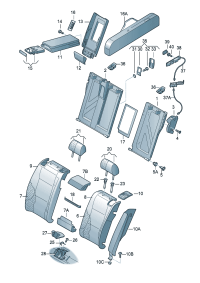 1K0885682M-Locking device, back