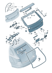 4G9827025B-Cover, rr. hatch Porsche panamera: