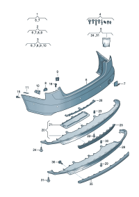 4G5807067D-Plate, bumper Porsche panamera: Pay attention to the repair guide- Paint