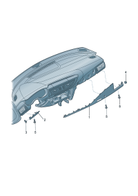 4G1853189BLE2-Baffle, instrument panel (gray brown)