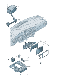 4GD919607A-Display unit For multi-media interface MMI  MIT MAGNESIUMTRAEGER, FRONT- UND RUECKBLENDE