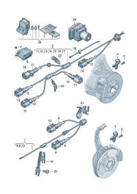 4G0972251G-Sensor, speed Brake pad Wire, wear indicator