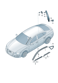 4G8853289T94-Plate, B pillar (bright black)