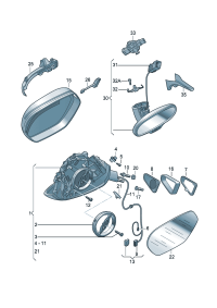 4G8858531BN-Mirror assy-outside, band Adj-power
