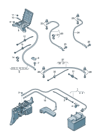 4G0972381-Wiring harness-battery positiv Post potential distribution Center electric