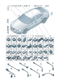 4G0971192F-Cord, adapter Control unit, Night vision system