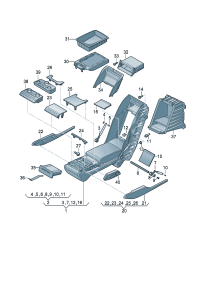 4H0885075F-Armrest assy-ctr