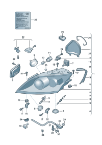 8J0941030D-Halogen double head lamp, Bulb sub-assy  (For traffic only)