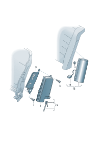 3D0880241C-Unit, side air bag **Install now only * * **Order when ordering * *