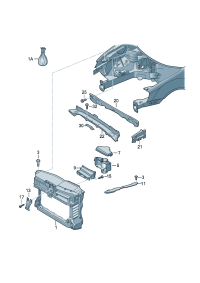 1K0898623-Retainer set For bumper & band frt safety anti-damage The model of