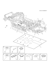 13192997-Cover, body side inner hole (7 parts)