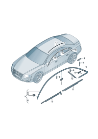 4H0853703B2ZZ-Moulding, roof (chrome)